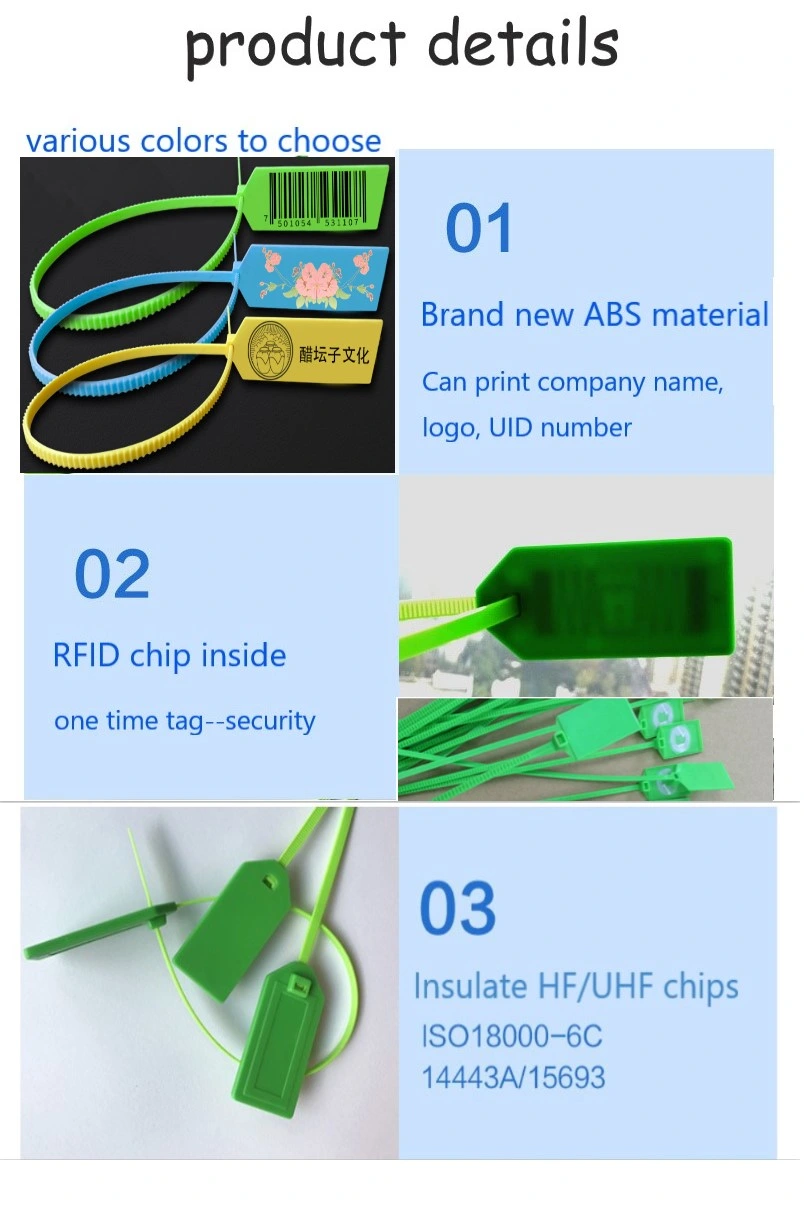 Industry Heavy Duty RFID Seal Zip Cable Tie Tag NFC Hf UHF RFID Seal Tag