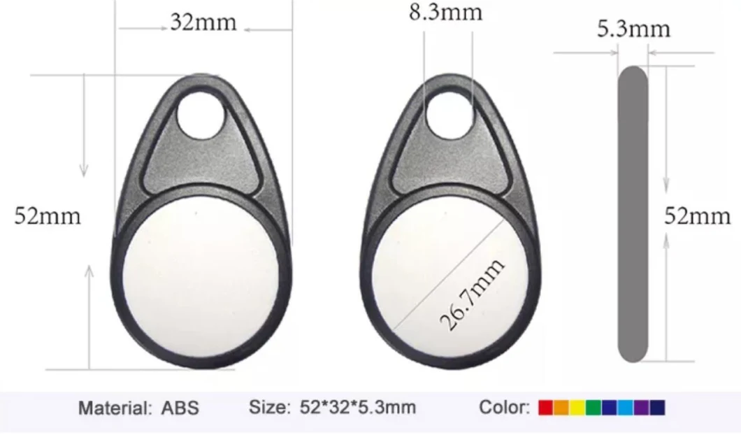 ABS Custom Colorful RFID NFC FM08 Access Control Keyfob