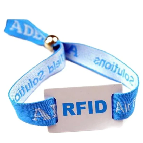 Тканый RFID-браслет из нейлона/полиэстера с мини-меткой RFID/NFC для контроля доступа