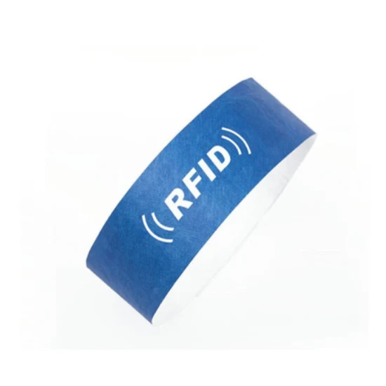 Водонепроницаемый термоодноразовый бумажный браслет с RFID-чипом NFC, 13,56 МГц, УВЧ, 869–960 МГц, браслет дальнего действия с клеем